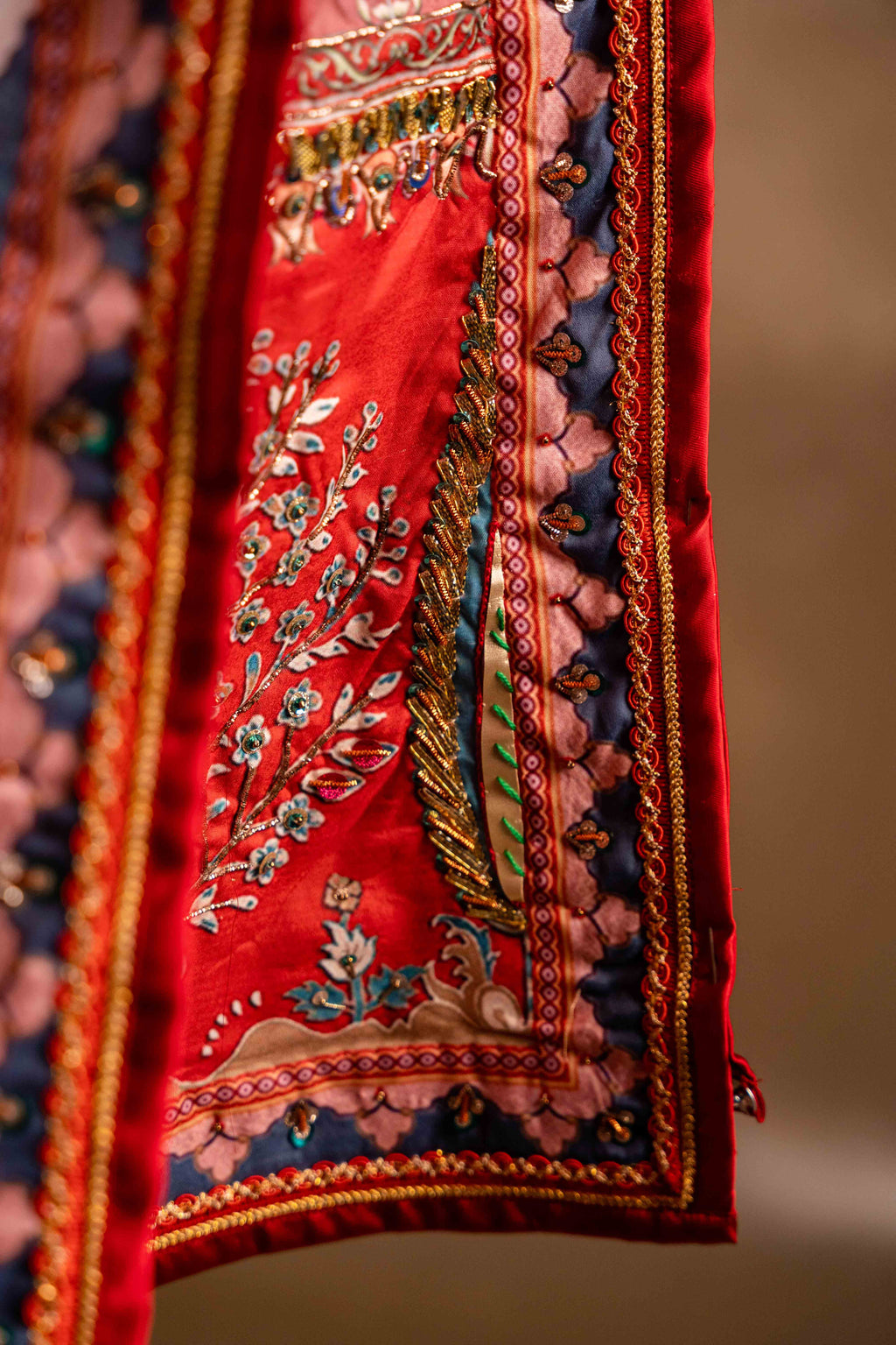Rangreza - Red Embroidered Luxury Shawl - Buy Online Pakistan