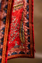 Rangreza - Red Embroidered Luxury Shawl - Buy Online Pakistan