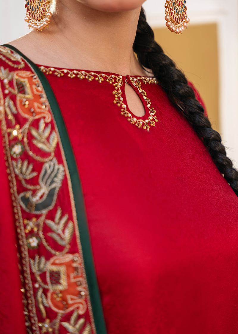 Vashah Sarwari Shawl - Hand Embroidered Silk Shawl - Shopping Karado