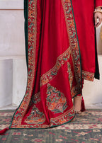 Sarwari Shawl - Red Embroidered Luxury Shawl - Buy Online Pakistan