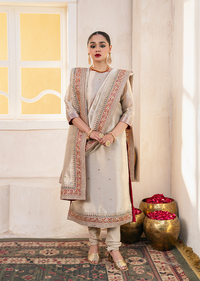 Hyderabadi Khara Dupatta - Handcrafted Luxury Fabric Shawl by Vashah - Shopping Karado
