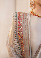 Vashah Hyderabadi Khara Dupatta - Hand Embroidered Luxury Fabric Shawl - Shopping Karado