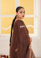 Vashah Afshan Shawl - Hand Embroidered Organza Shawl - Shopping Karado