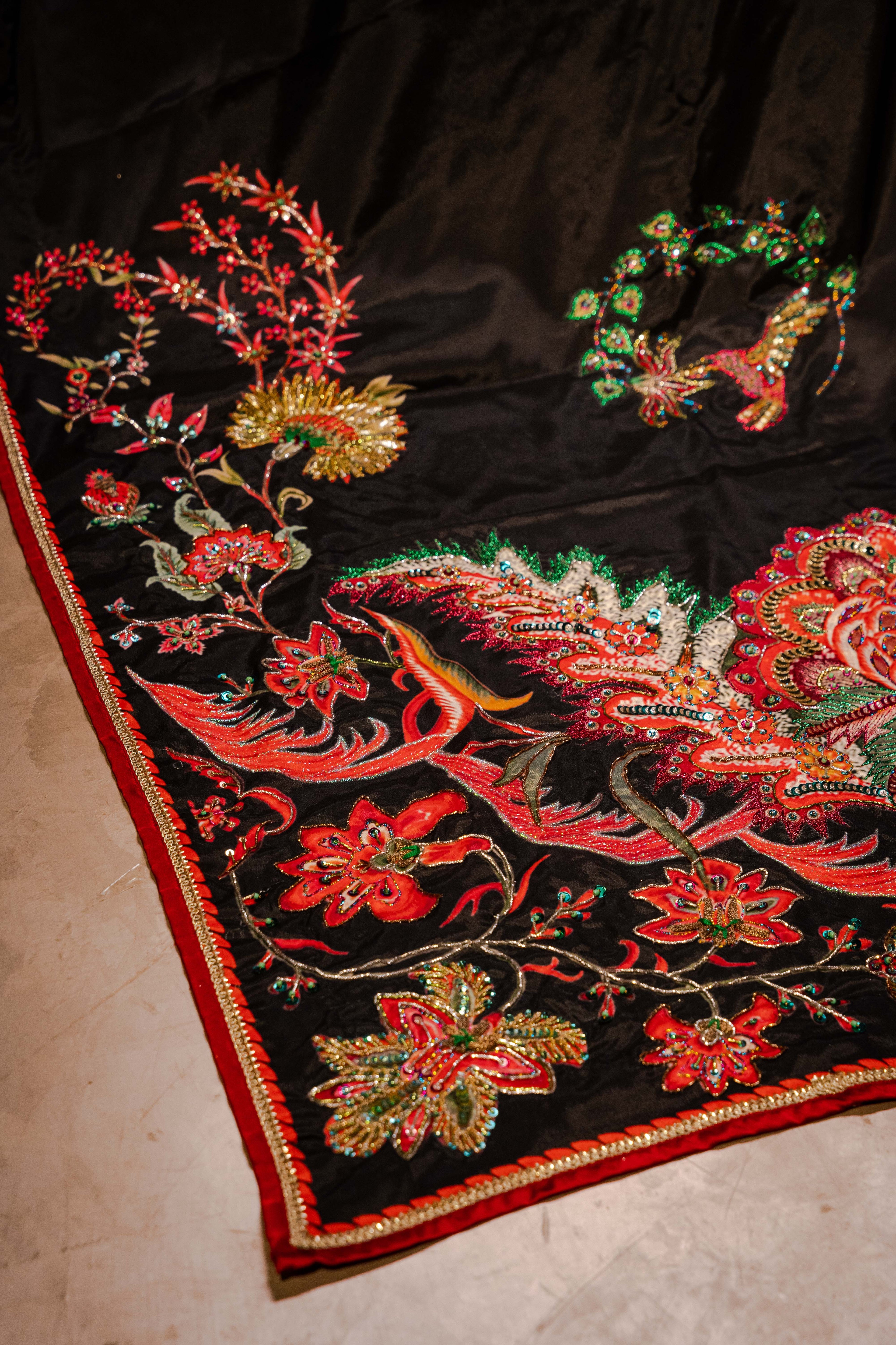 Sitara - Red Embroidered Luxury Shawl - Buy Online Pakistan