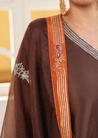 Afshan Shawl - Orange Embroidered Luxury Shawl - Buy Online Pakistan