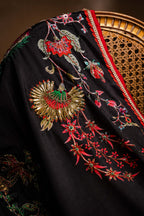 Vashah Sitara - Hand Embroidered Raw Silk Shawl - Shopping Karado