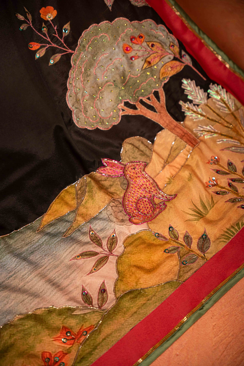 Baagh e Noor - Black Embroidered Luxury Shawl - Buy Online Pakistan