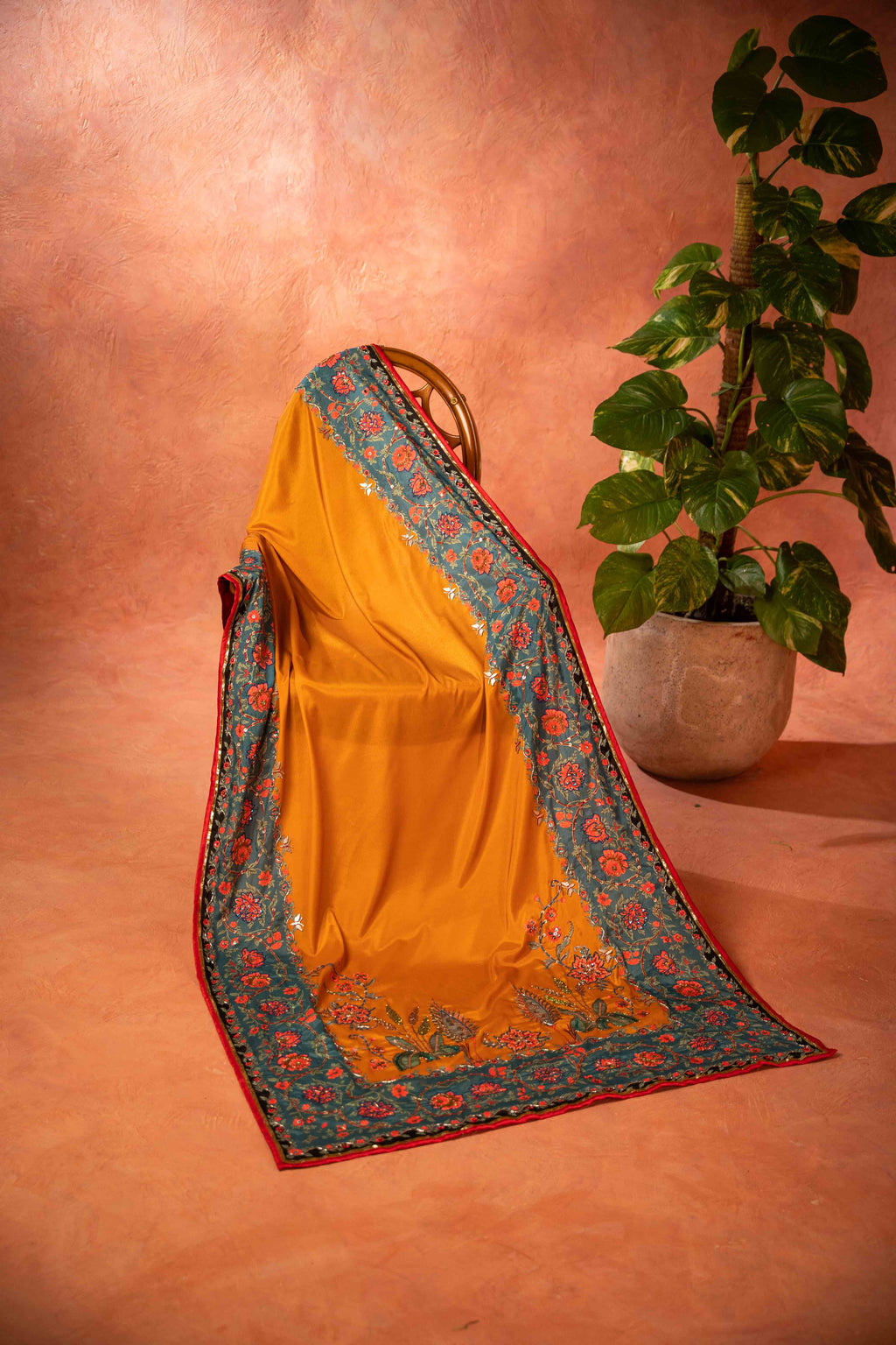 Rang Mahal - Handcrafted Raw Silk Shawl by Vashah - Shopping Karado