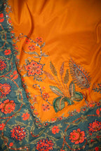 Vashah Rang Mahal - Hand Embroidered Raw Silk Shawl - Shopping Karado