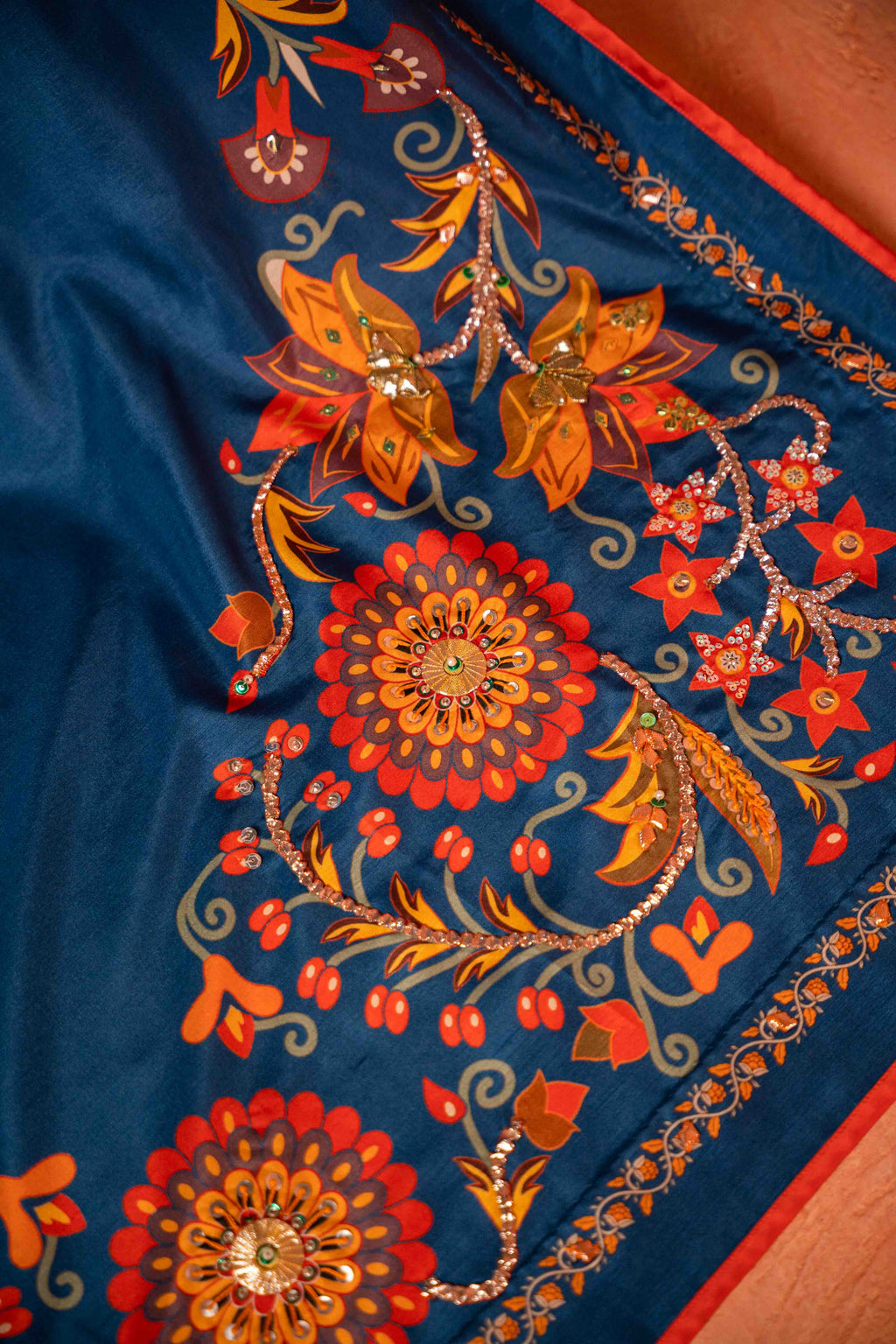Sabaa - Red Embroidered Luxury Shawl - Buy Online Pakistan