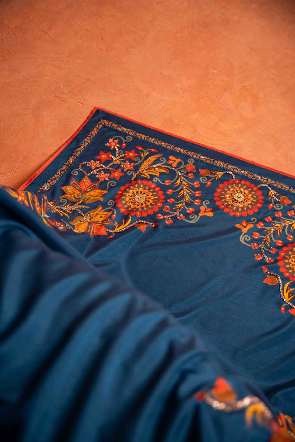 Sabaa - Red Embroidered Luxury Shawl - Buy Online Pakistan