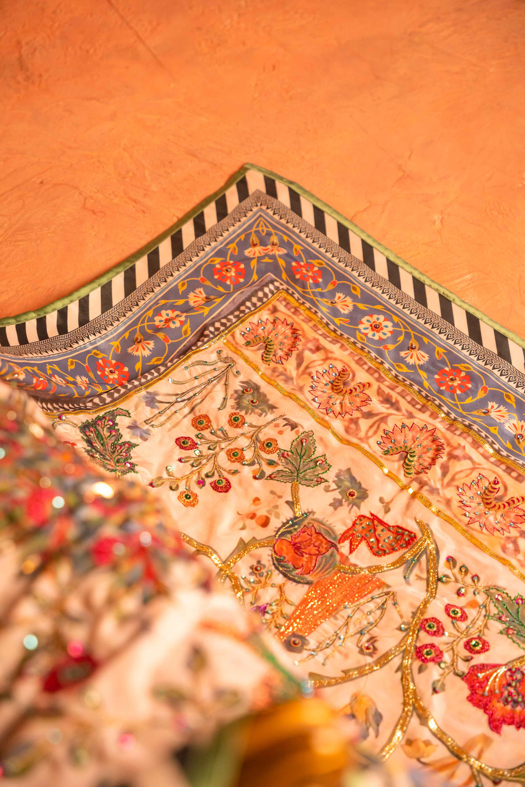 Baagh-II - Red Embroidered Luxury Shawl - Buy Online Pakistan