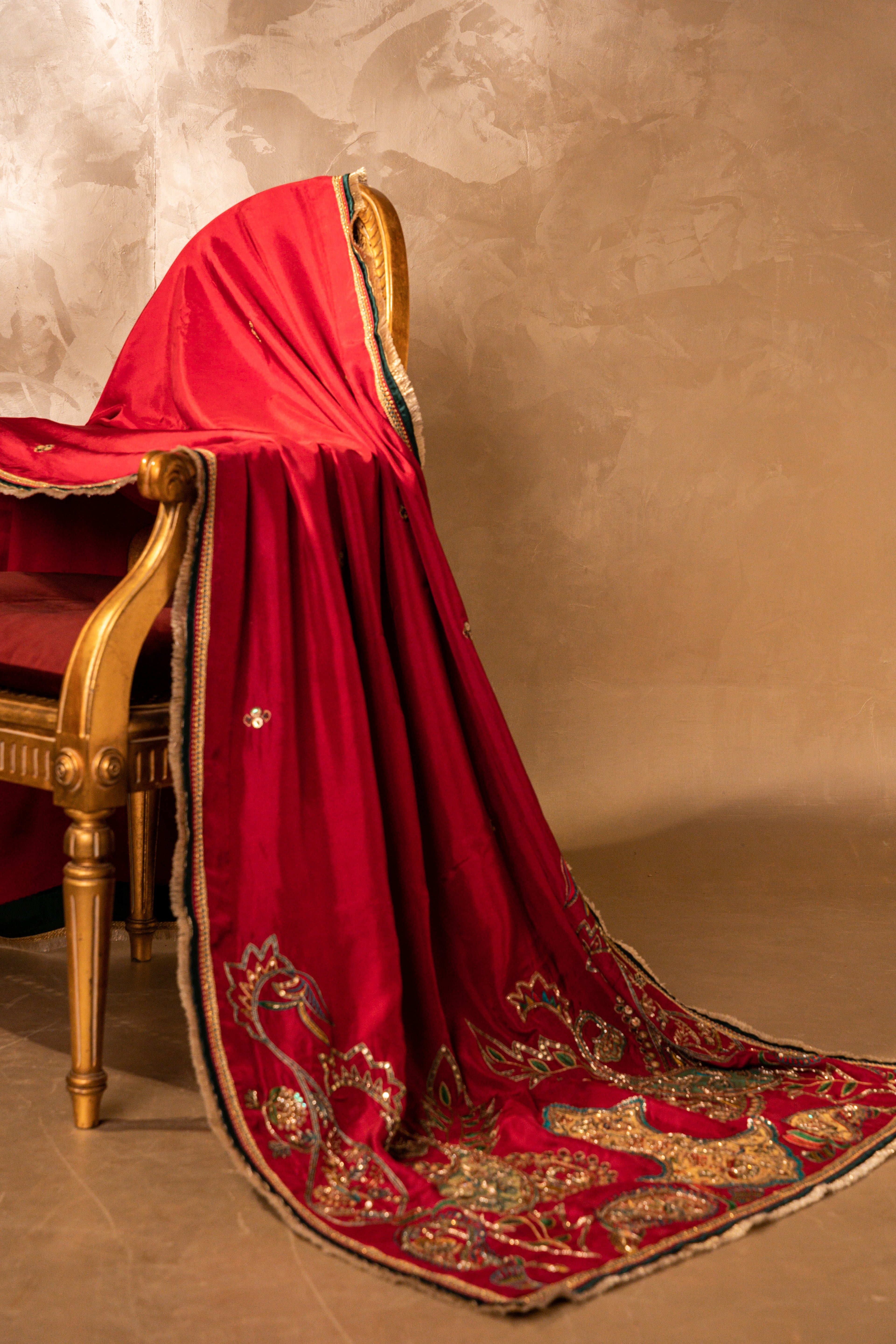 Gul-e-Rani - Pink Embroidered Luxury Shawl - Buy Online Pakistan