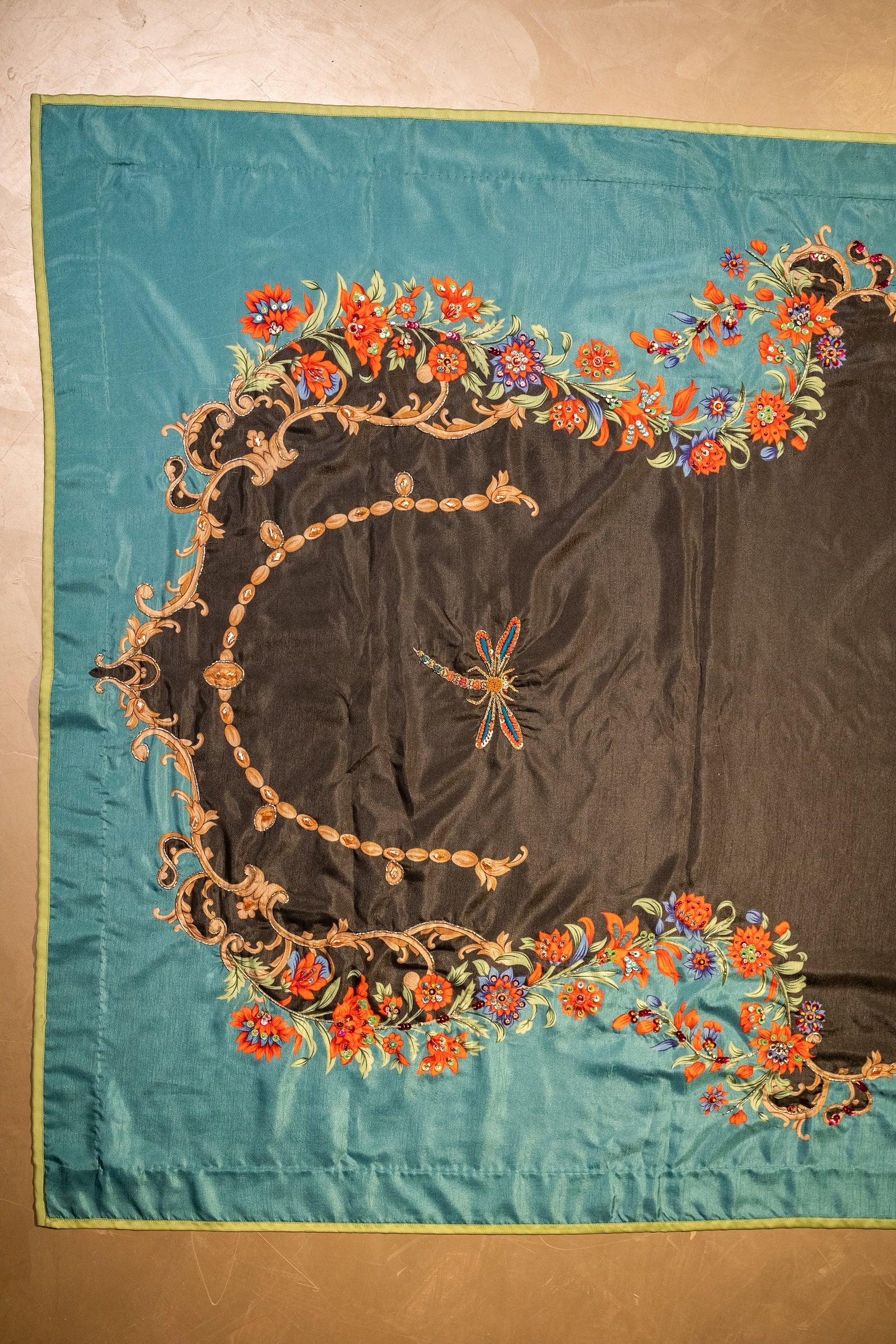 Vashah Parwana Shawl - Hand Embroidered Raw Silk Shawl - Shopping Karado
