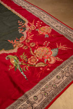 Pihu Shawl - Green Embroidered Luxury Shawl - Buy Online Pakistan