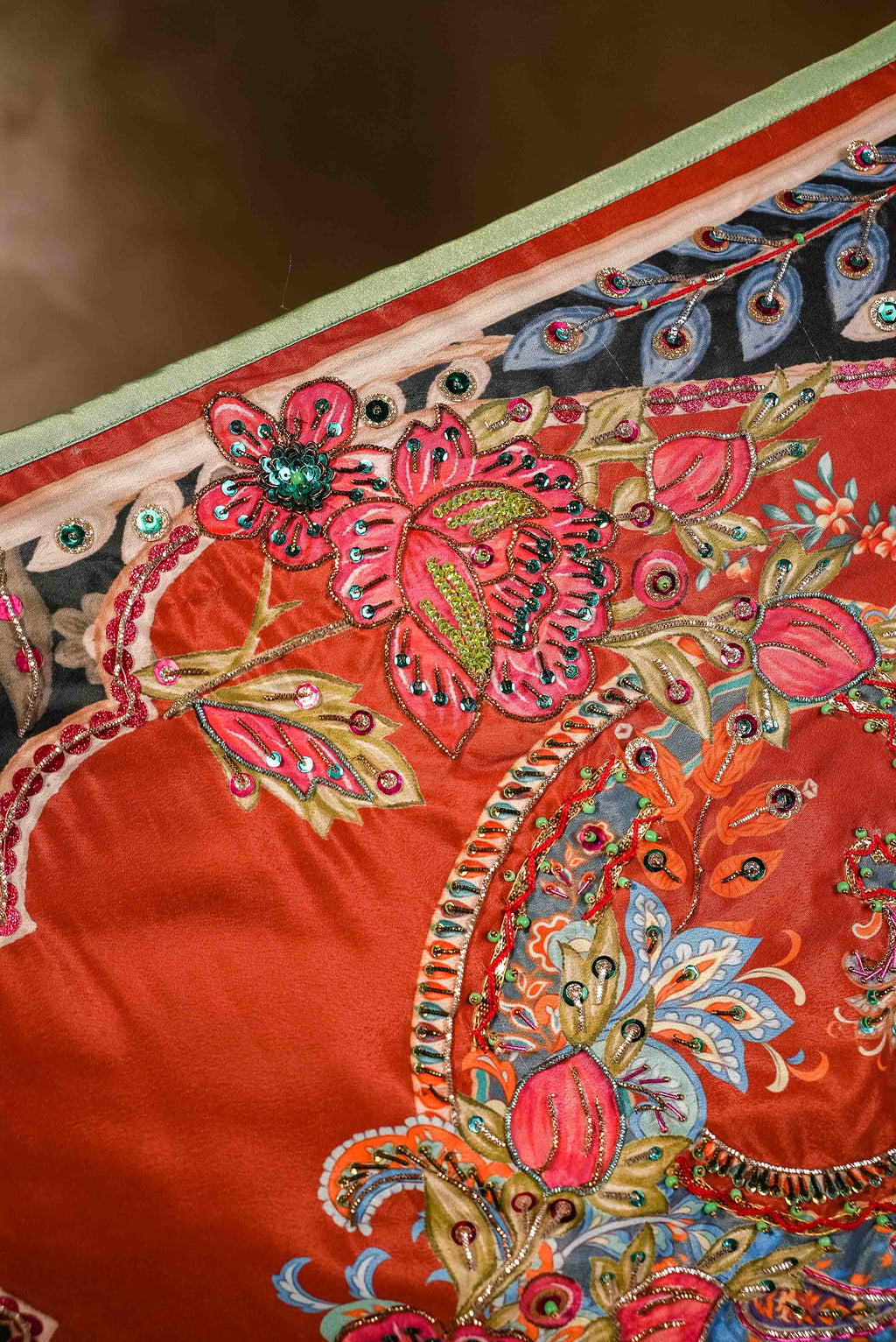 Sunehri Mitti - Red Embroidered Luxury Shawl - Buy Online Pakistan