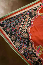 Vashah Sunehri Mitti - Hand Embroidered Silk Shawl - Shopping Karado