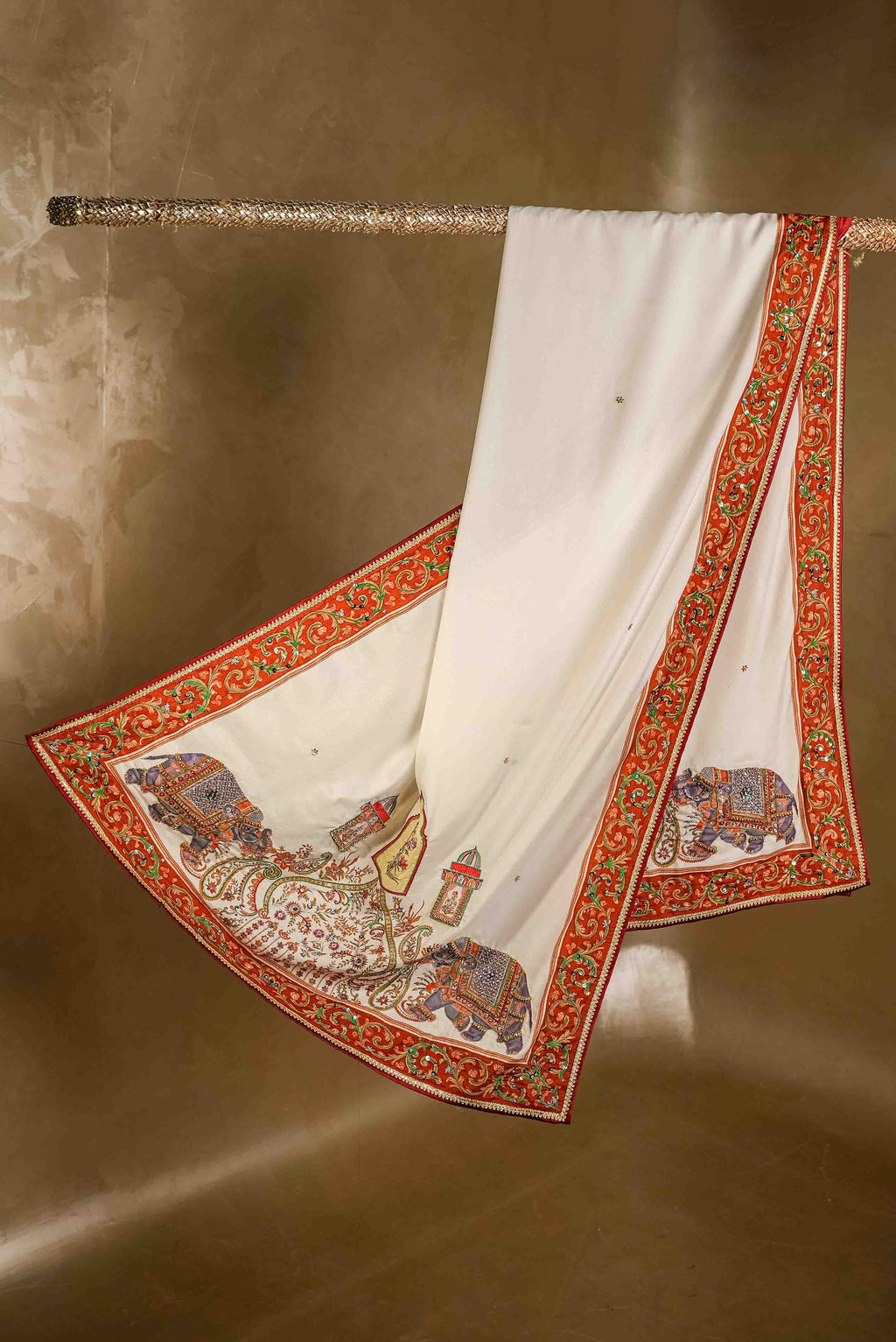 Amaranth Bagh - Handcrafted Raw Silk Shawl by Vashah - Shopping Karado