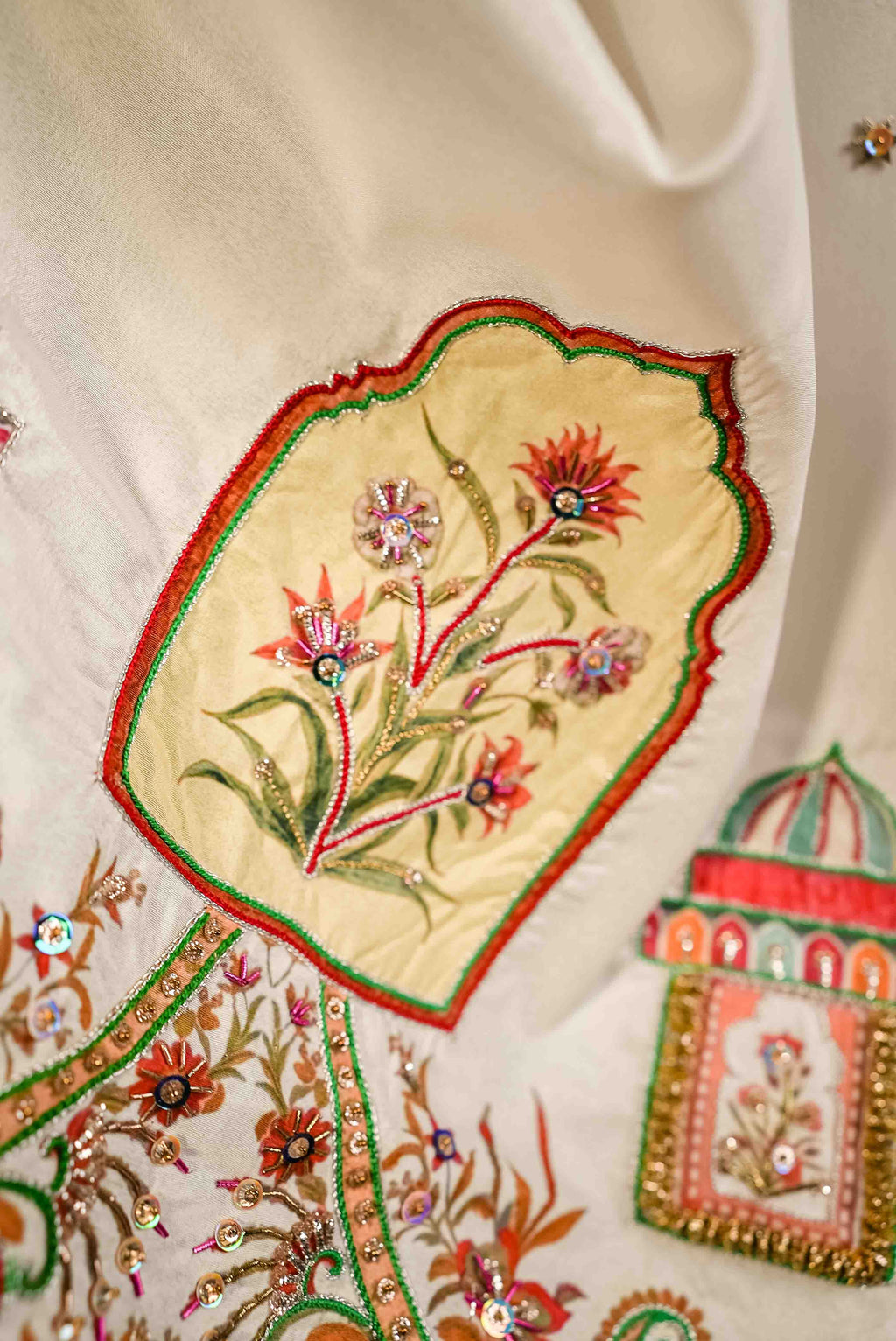 Amaranth Bagh - Red Embroidered Luxury Shawl - Buy Online Pakistan