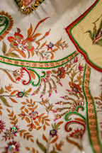Vashah Amaranth Bagh - Hand Embroidered Raw Silk Shawl - Shopping Karado