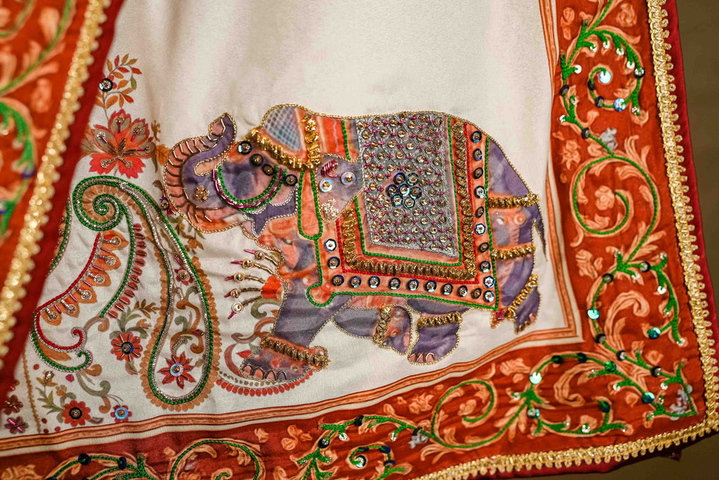 Amaranth Bagh - Handcrafted Raw Silk Shawl by Vashah - Shopping Karado