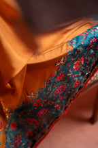 Vashah Rang Mahal - Hand Embroidered Raw Silk Shawl - Shopping Karado