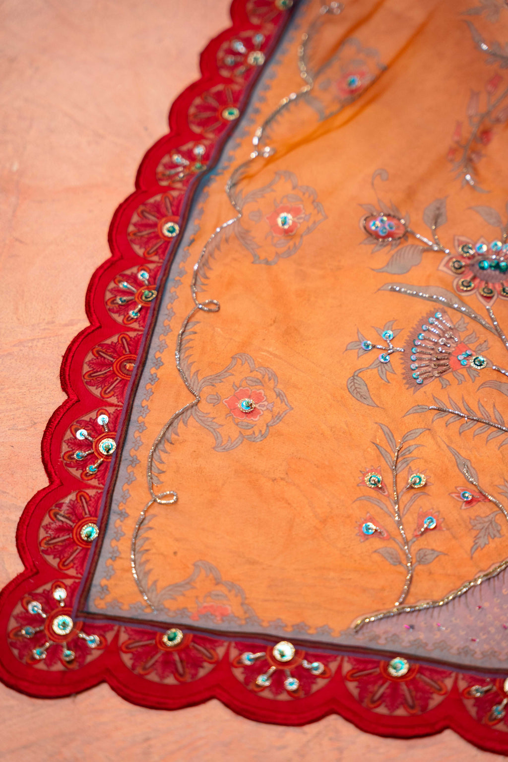 Noor e Rohini - Handcrafted Organza Shawl by Vashah - Shopping Karado
