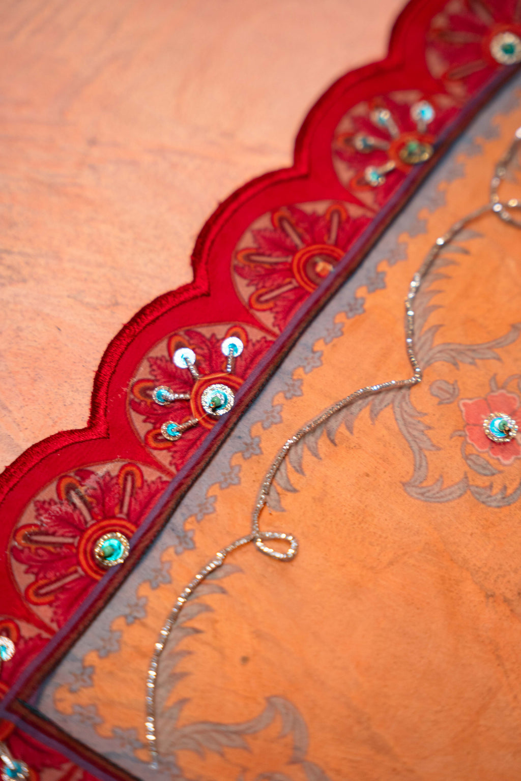 Noor e Rohini - Red Embroidered Luxury Shawl - Buy Online Pakistan