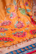 Vashah Poshaq Shawl - Hand Embroidered Raw Silk Shawl - Shopping Karado
