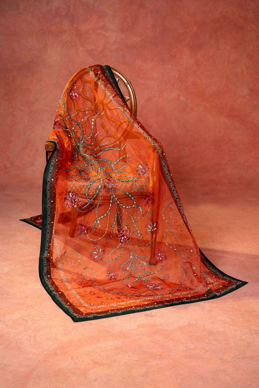 Banaras - Handcrafted Organza Shawl by Vashah - Shopping Karado