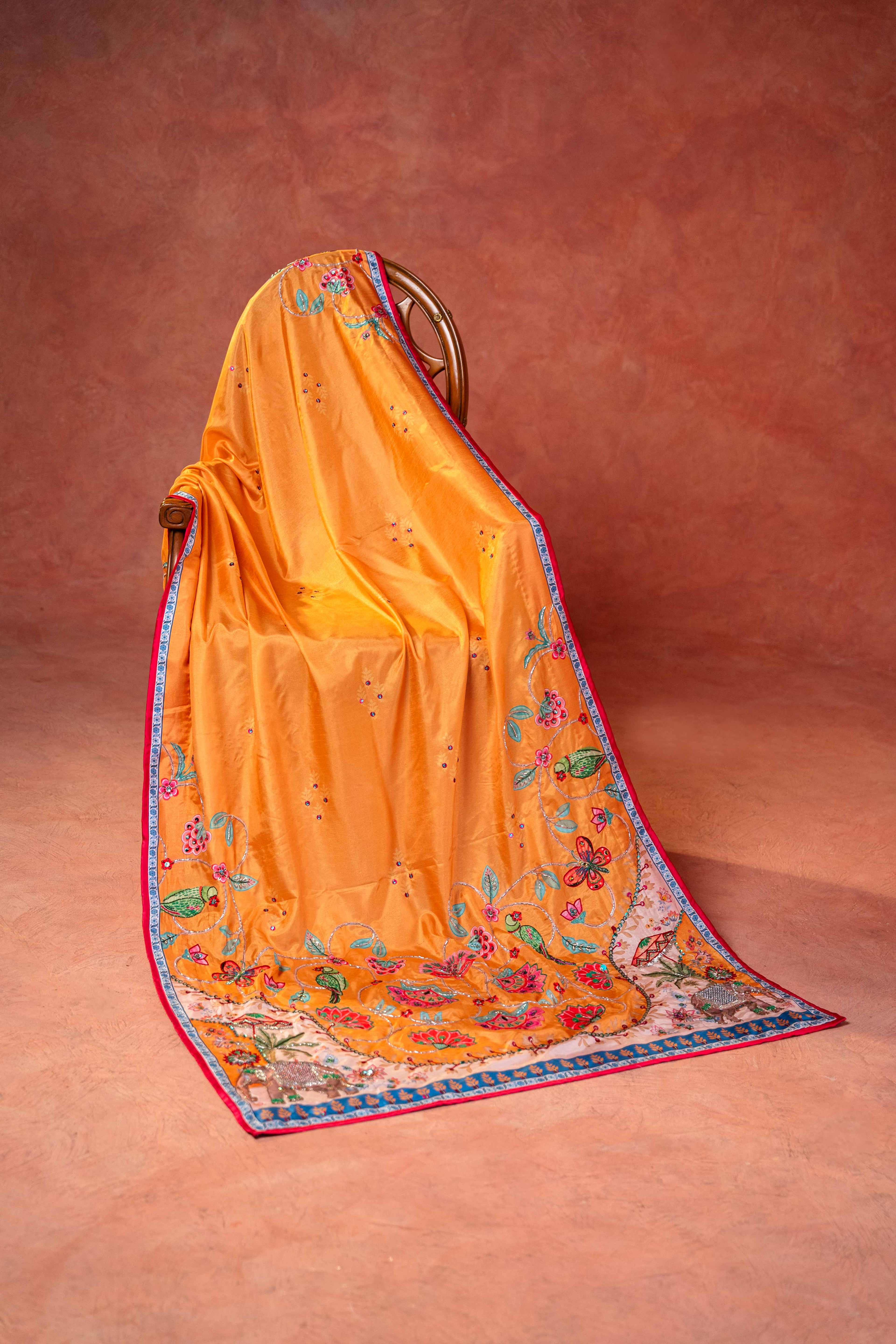 Poshaq Shawl - Handcrafted Raw Silk Shawl by Vashah - Shopping Karado