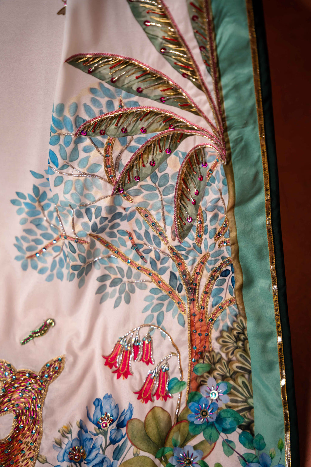 IVORY CANOPY - Red Embroidered Luxury Shawl - Buy Online Pakistan