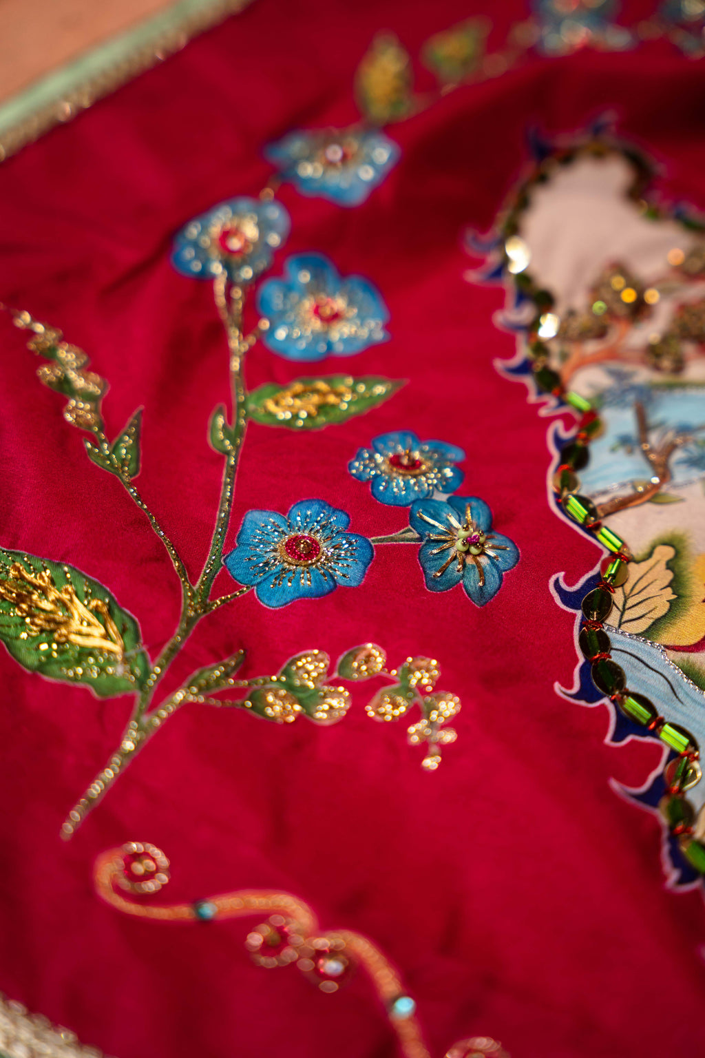 ROSE OF THE MOON - Handcrafted Raw Silk Shawl by Vashah - Shopping Karado
