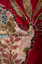 ROSE OF THE MOON Detail View - Luxury Pakistani Shawl - shoppingkarado.com