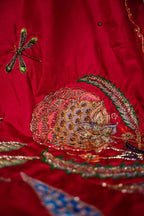 ROSE OF THE MOON Detail View - Luxury Pakistani Shawl - shoppingkarado.com