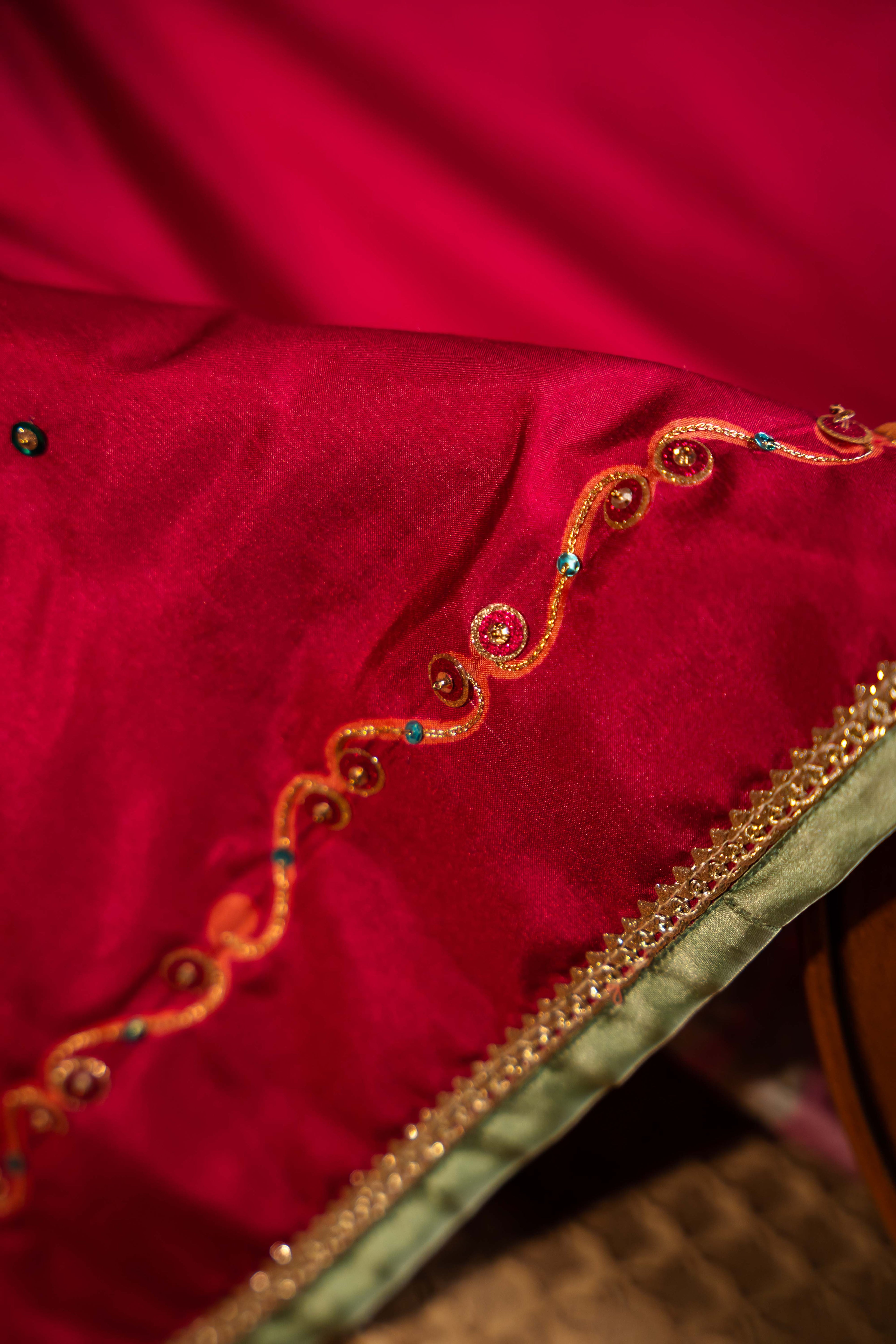 ROSE OF THE MOON - Handcrafted Raw Silk Shawl by Vashah - Shopping Karado