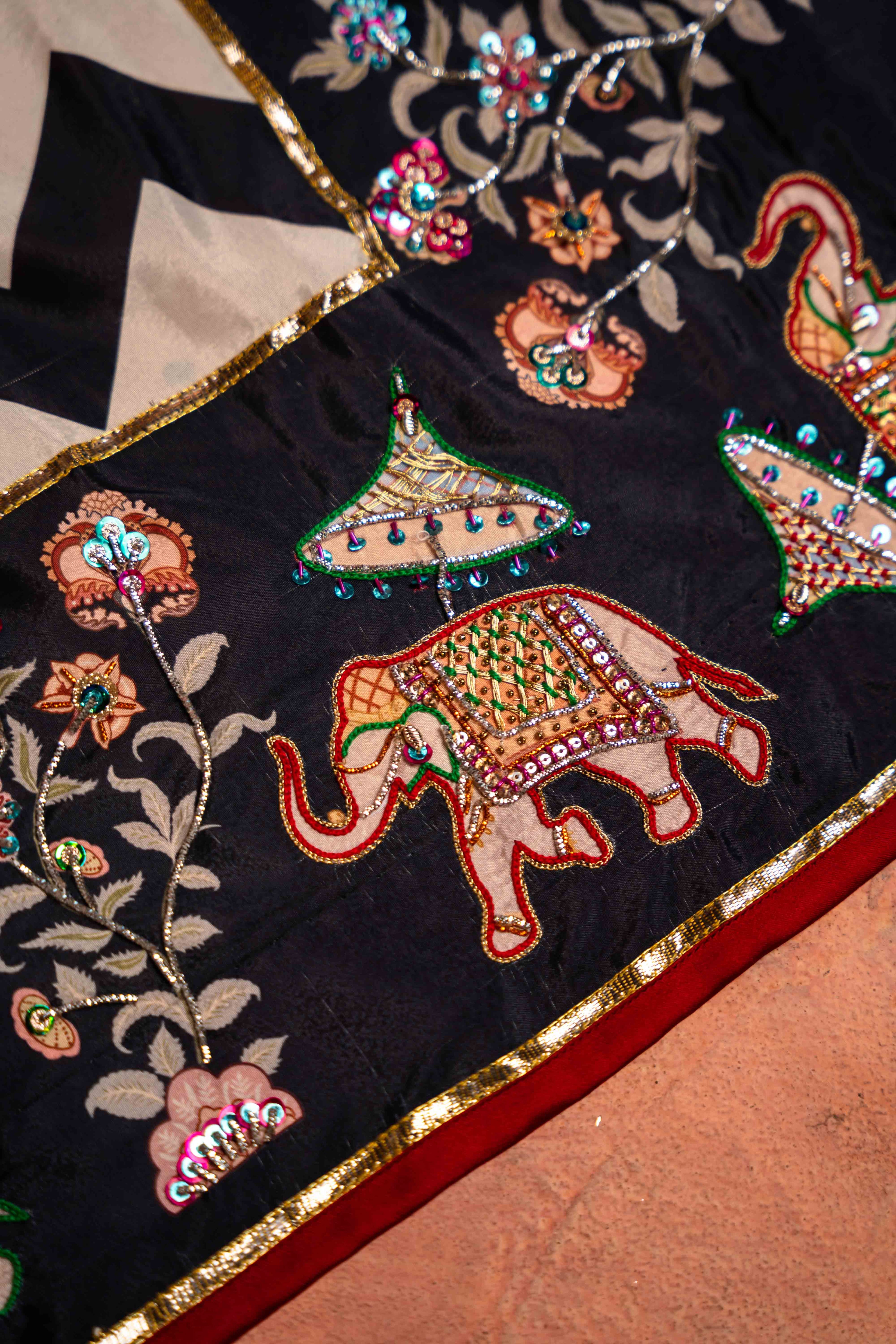 THE ROYAL SHADOW - Red Embroidered Luxury Shawl - Buy Online Pakistan
