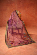 AMETHYST BLOOM - Handcrafted Silk Shawl by Vashah - Shopping Karado
