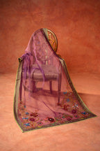 AMETHYST BLOOM - Handcrafted Silk Shawl by Vashah - Shopping Karado
