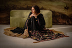 Midnight Chintz - Red Embroidered Luxury Shawl - Buy Online Pakistan