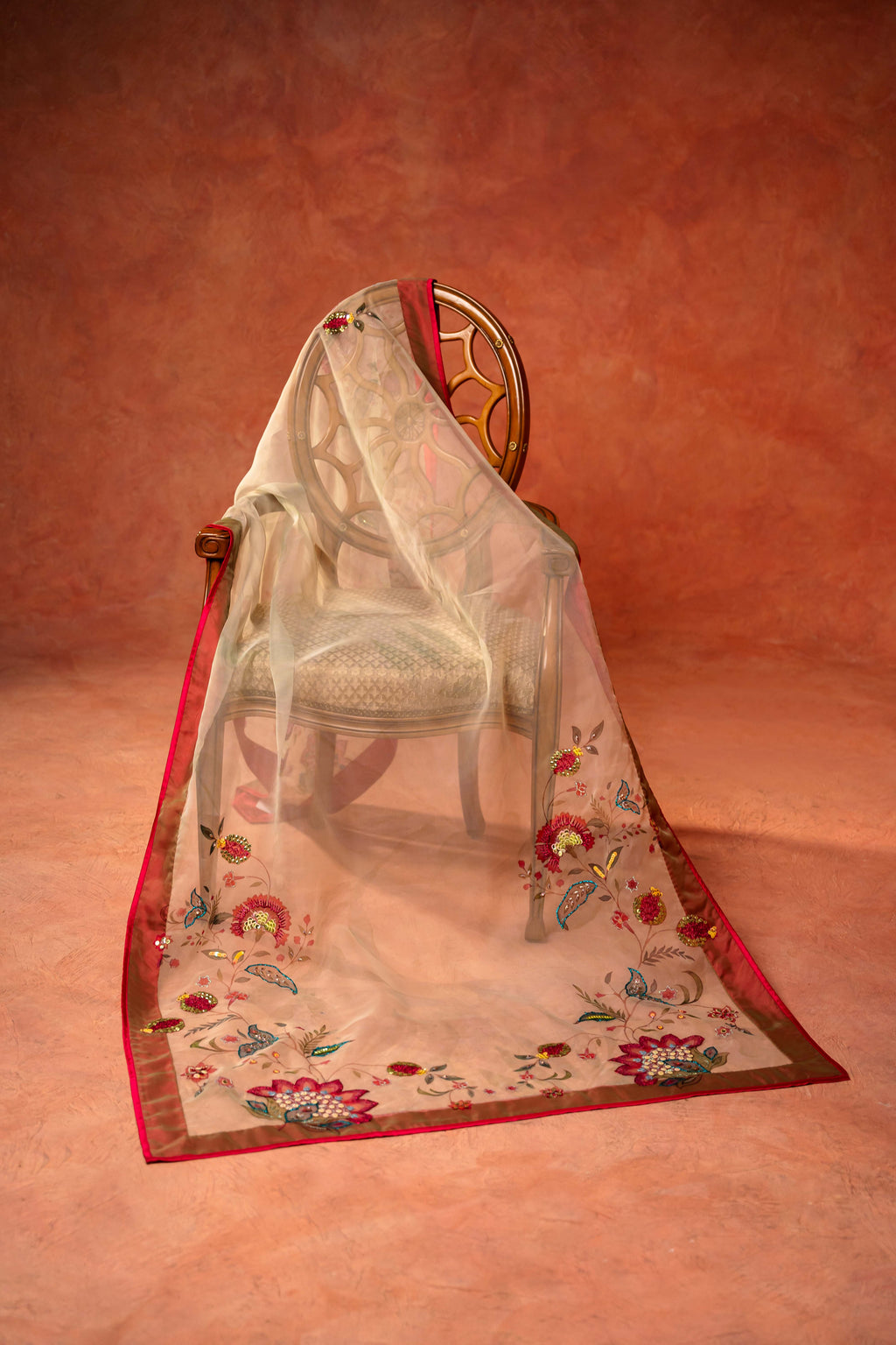 FIRST LIGHT - Handcrafted Organza Shawl by Vashah - Shopping Karado