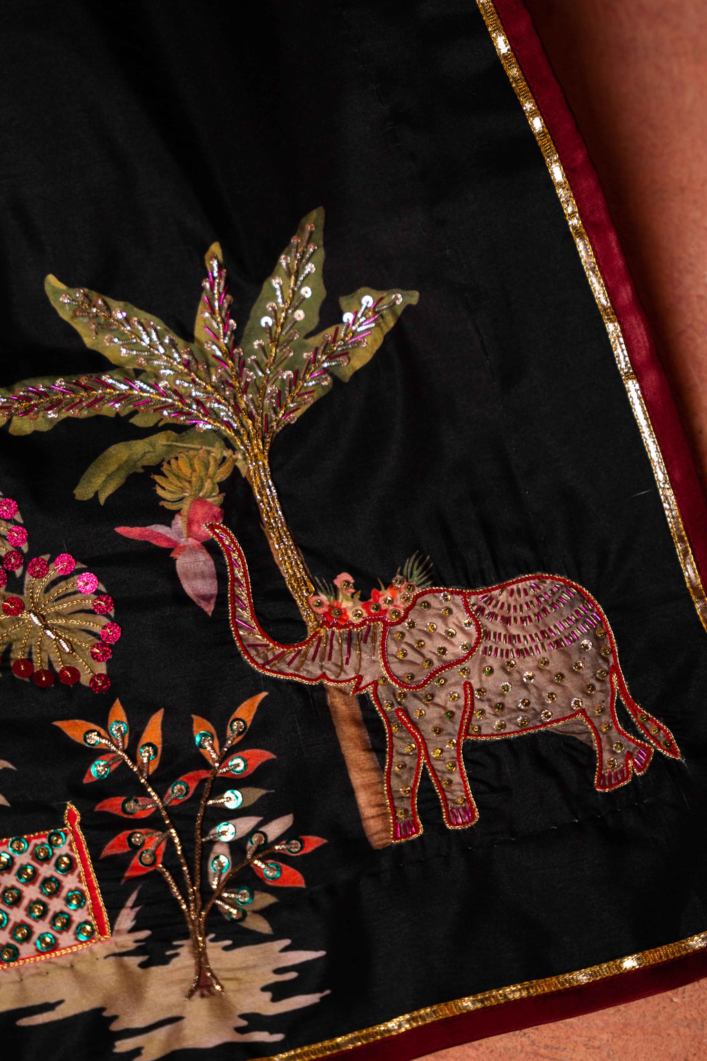 THE EMPEROR’S MARK - Red Embroidered Luxury Shawl - Buy Online Pakistan