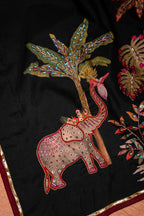 Vashah THE EMPEROR’S MARK - Hand Embroidered Raw Silk Shawl - Shopping Karado