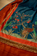 Taabeer - Blue Embroidered Luxury Shawl - Buy Online Pakistan