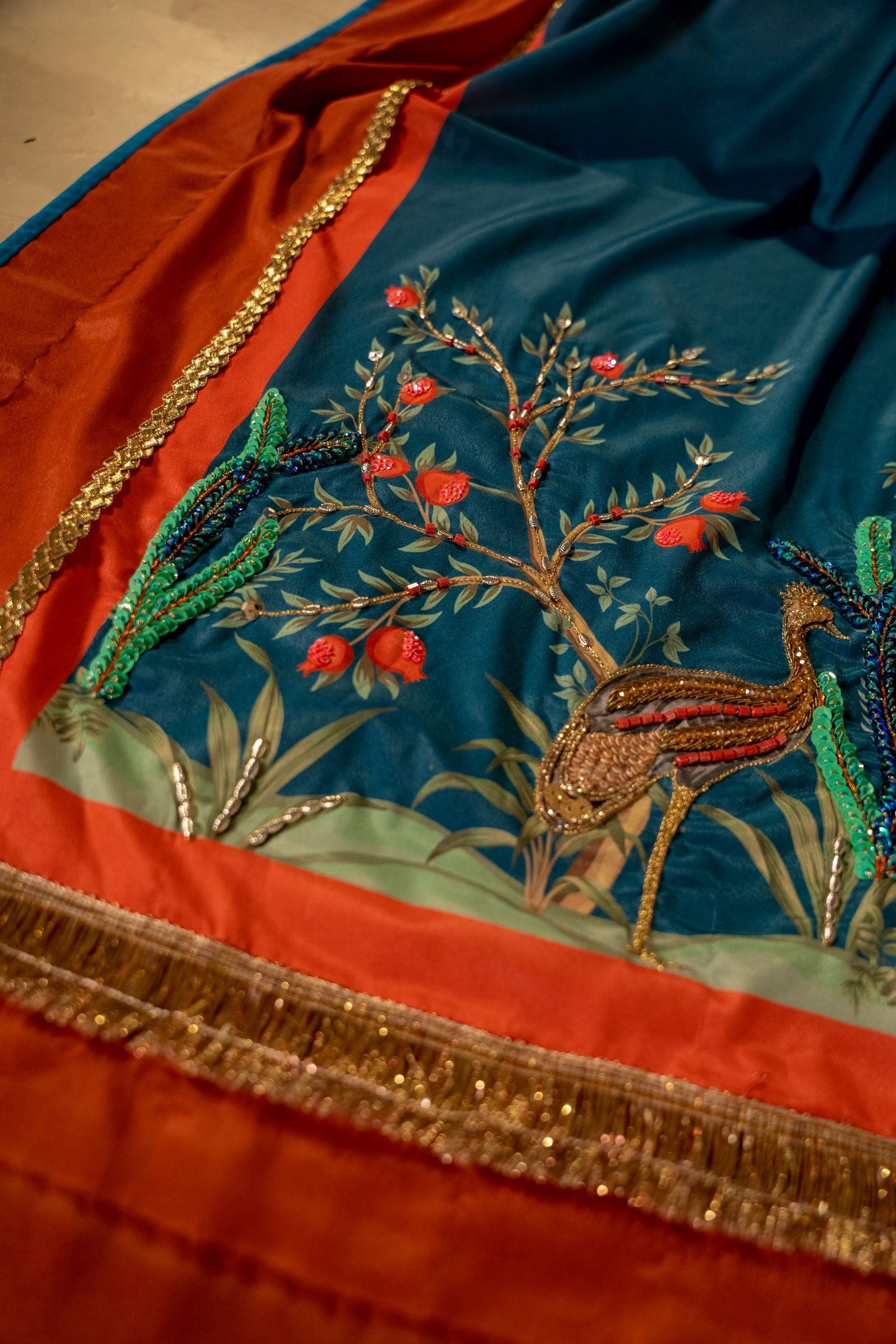 Taabeer - Blue Embroidered Luxury Shawl - Buy Online Pakistan