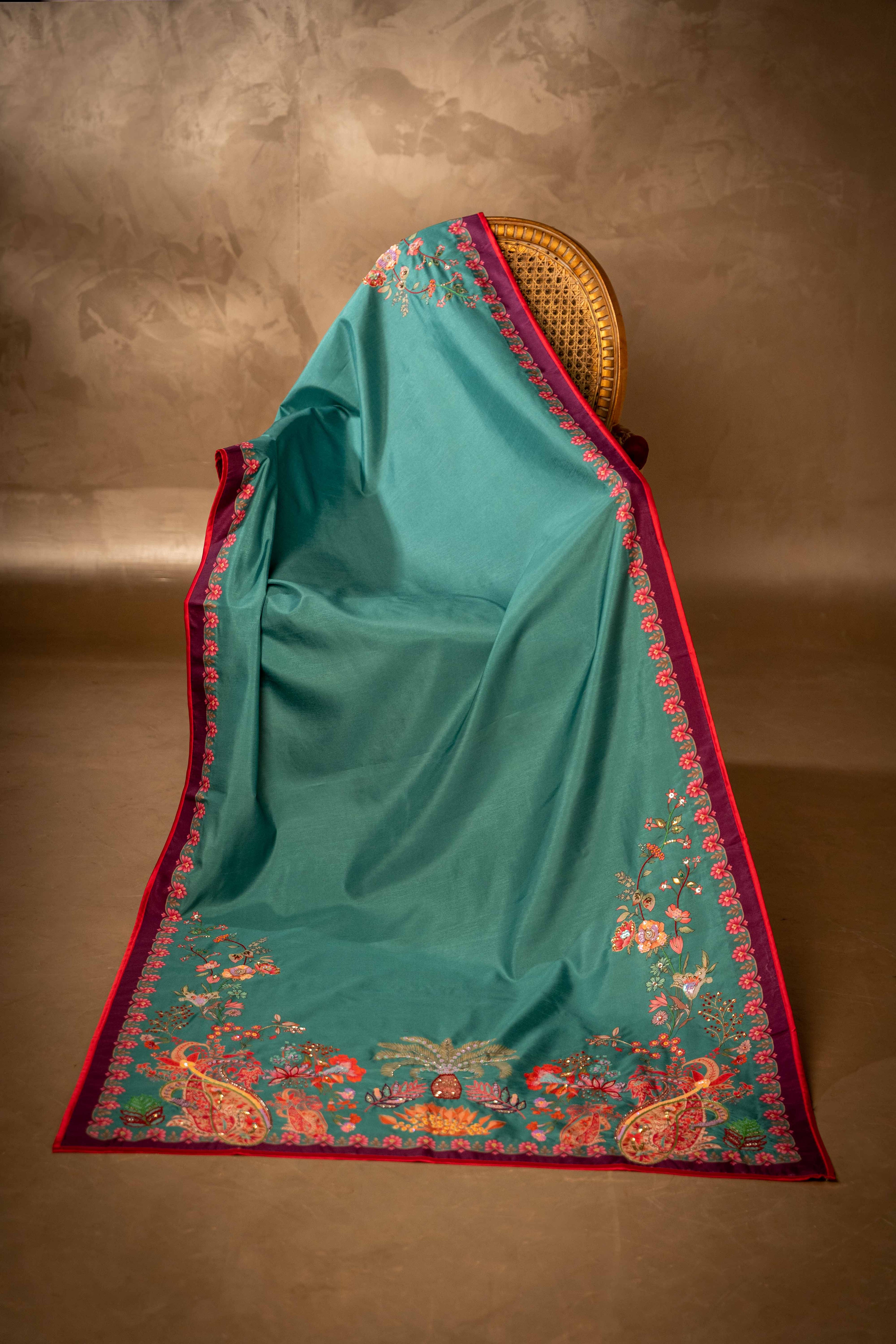 Jabee'n Dupatta - Handcrafted Raw Silk Shawl by Vashah - Shopping Karado