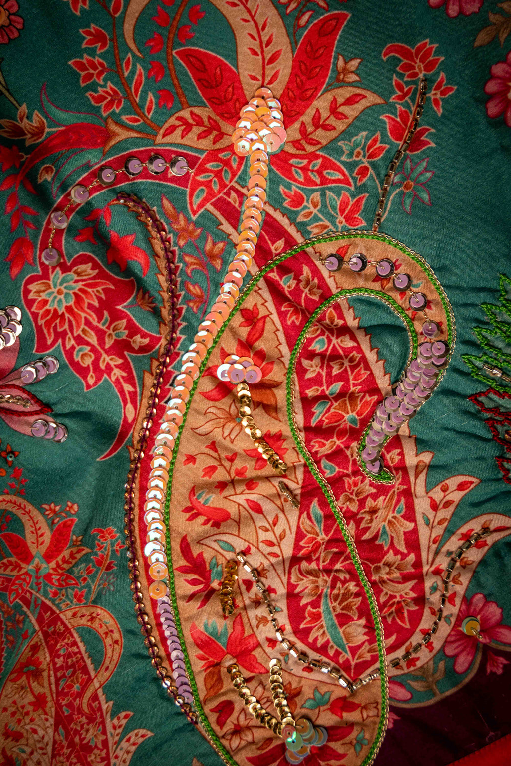 Jabee'n Dupatta - Red Embroidered Luxury Shawl - Buy Online Pakistan