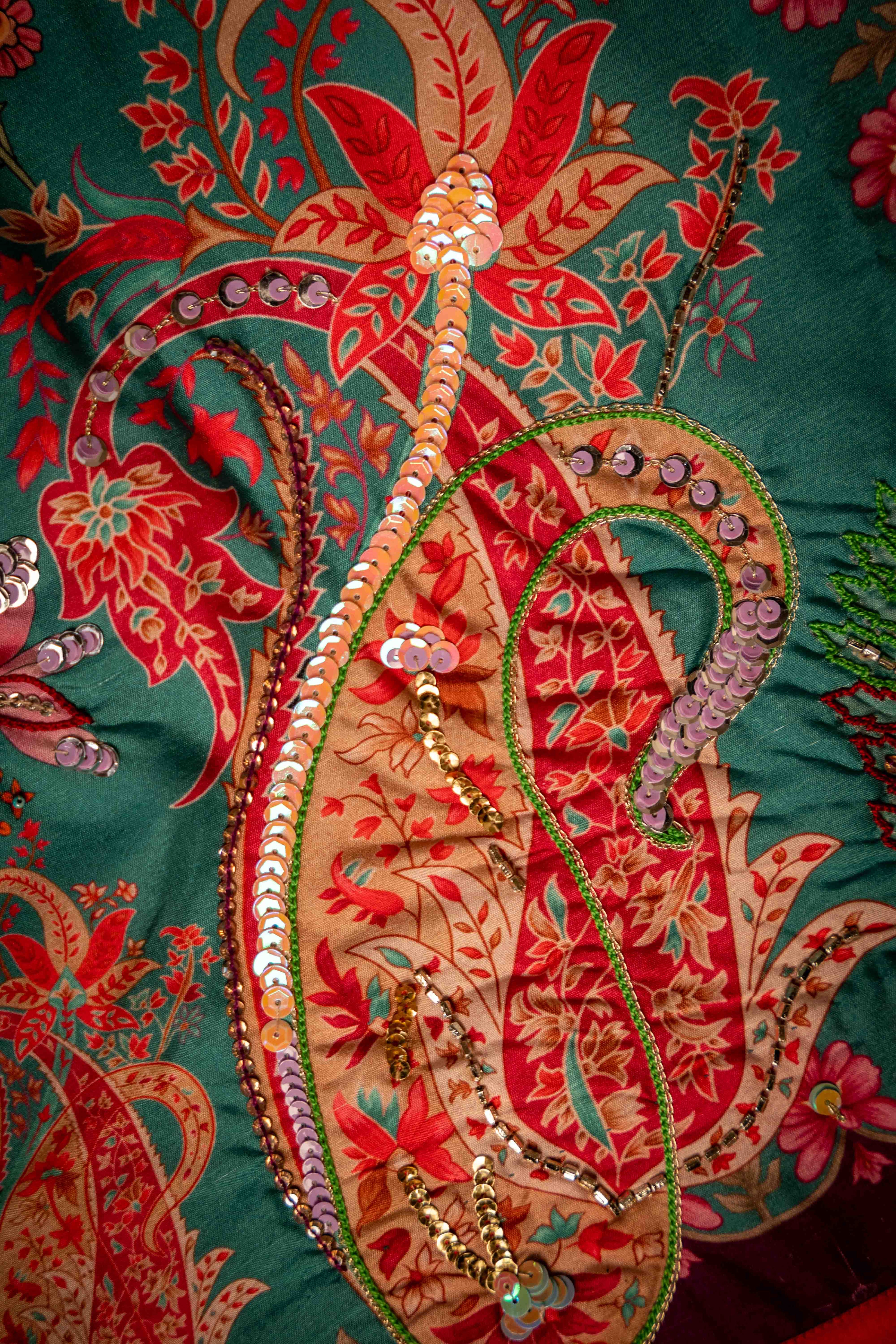 Jabee'n Dupatta - Red Embroidered Luxury Shawl - Buy Online Pakistan