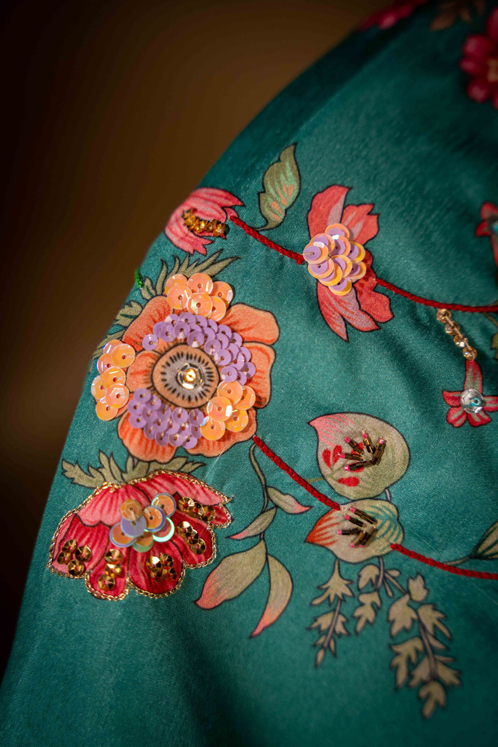 Jabee'n Dupatta - Red Embroidered Luxury Shawl - Buy Online Pakistan
