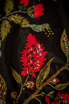Vashah Chinaar Dupatta - Hand Embroidered Raw Silk Shawl - Shopping Karado